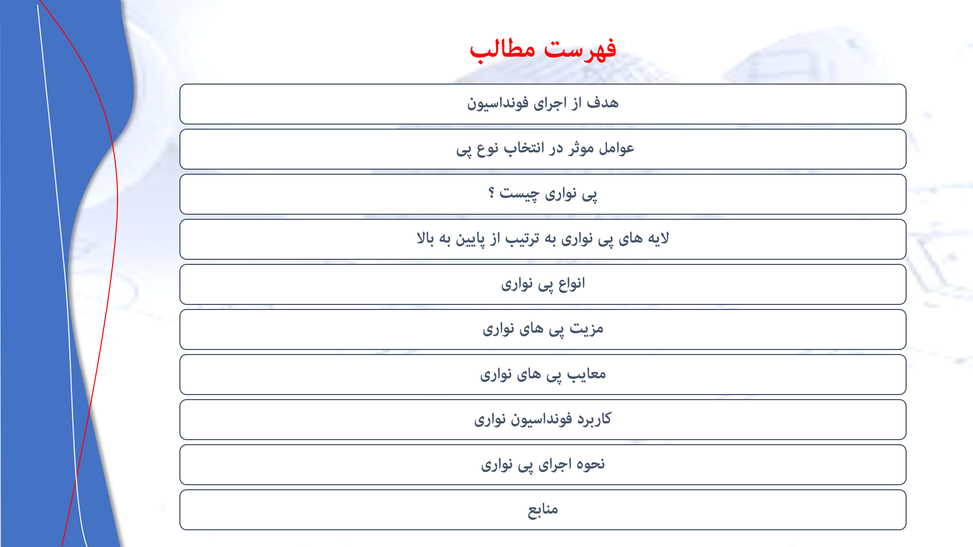 پاورپوینت در مورد فونداسیون نواری 